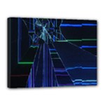 Screen Glitch Broken  Crack  Fracture  Glass Pattern Canvas 16  x 12  (Stretched)