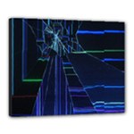 Screen Glitch Broken  Crack  Fracture  Glass Pattern Canvas 20  x 16  (Stretched)