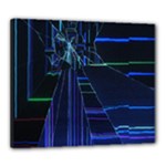 Screen Glitch Broken  Crack  Fracture  Glass Pattern Canvas 24  x 20  (Stretched)