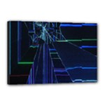 Screen Glitch Broken  Crack  Fracture  Glass Pattern Canvas 18  x 12  (Stretched)