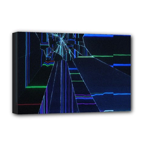 Screen Glitch Broken  Crack  Fracture  Glass Pattern Deluxe Canvas 18  x 12  (Stretched) from ArtsNow.com