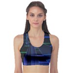 Screen Glitch Broken  Crack  Fracture  Glass Pattern Sports Bra