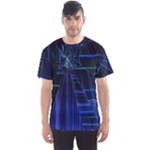 Screen Glitch Broken  Crack  Fracture  Glass Pattern Men s Sport Mesh Tee