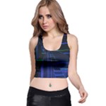 Screen Glitch Broken  Crack  Fracture  Glass Pattern Racer Back Crop Top