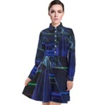 Screen Glitch Broken  Crack  Fracture  Glass Pattern Long Sleeve Chiffon Shirt Dress