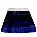 Screen Glitch Broken  Crack  Fracture  Glass Pattern Fitted Sheet (Queen Size)