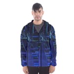 Screen Glitch Broken  Crack  Fracture  Glass Pattern Men s Hooded Windbreaker