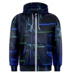 Screen Glitch Broken  Crack  Fracture  Glass Pattern Men s Zipper Hoodie