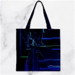 Screen Glitch Broken  Crack  Fracture  Glass Pattern Zipper Grocery Tote Bag