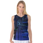 Screen Glitch Broken  Crack  Fracture  Glass Pattern Women s Basketball Tank Top