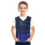 Screen Glitch Broken  Crack  Fracture  Glass Pattern Kids  Basketball Tank Top