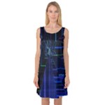 Screen Glitch Broken  Crack  Fracture  Glass Pattern Sleeveless Satin Nightdress