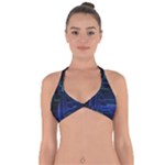 Screen Glitch Broken  Crack  Fracture  Glass Pattern Halter Neck Bikini Top