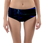 Screen Glitch Broken  Crack  Fracture  Glass Pattern Reversible Mid-Waist Bikini Bottoms