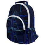 Screen Glitch Broken  Crack  Fracture  Glass Pattern Rounded Multi Pocket Backpack