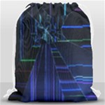 Screen Glitch Broken  Crack  Fracture  Glass Pattern Drawstring Bag (Large)