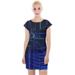 Screen Glitch Broken  Crack  Fracture  Glass Pattern Cap Sleeve Bodycon Dress