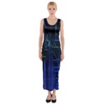 Screen Glitch Broken  Crack  Fracture  Glass Pattern Fitted Maxi Dress