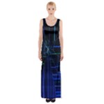 Screen Glitch Broken  Crack  Fracture  Glass Pattern Thigh Split Maxi Dress