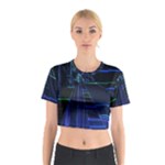 Screen Glitch Broken  Crack  Fracture  Glass Pattern Cotton Crop Top