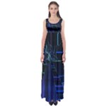 Screen Glitch Broken  Crack  Fracture  Glass Pattern Empire Waist Maxi Dress