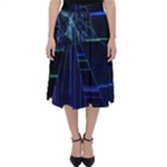 Screen Glitch Broken  Crack  Fracture  Glass Pattern Classic Midi Skirt