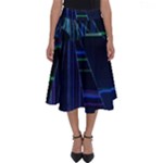 Screen Glitch Broken  Crack  Fracture  Glass Pattern Perfect Length Midi Skirt