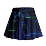 Screen Glitch Broken  Crack  Fracture  Glass Pattern Mini Flare Skirt