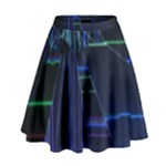 Screen Glitch Broken  Crack  Fracture  Glass Pattern High Waist Skirt