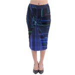 Screen Glitch Broken  Crack  Fracture  Glass Pattern Midi Pencil Skirt