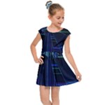 Screen Glitch Broken  Crack  Fracture  Glass Pattern Kids  Cap Sleeve Dress