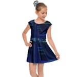 Screen Glitch Broken  Crack  Fracture  Glass Pattern Kids  Cap Sleeve Dress