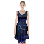 Screen Glitch Broken  Crack  Fracture  Glass Pattern Racerback Midi Dress