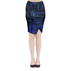 Screen Glitch Broken  Crack  Fracture  Glass Pattern Midi Wrap Pencil Skirt from ArtsNow.com