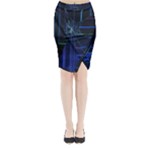 Screen Glitch Broken  Crack  Fracture  Glass Pattern Midi Wrap Pencil Skirt