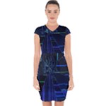 Screen Glitch Broken  Crack  Fracture  Glass Pattern Capsleeve Drawstring Dress 