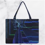 Screen Glitch Broken  Crack  Fracture  Glass Pattern Zipper Medium Tote Bag