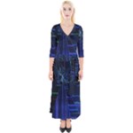 Screen Glitch Broken  Crack  Fracture  Glass Pattern Quarter Sleeve Wrap Maxi Dress