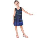 Screen Glitch Broken  Crack  Fracture  Glass Pattern Kids  Sleeveless Dress