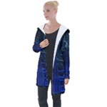 Screen Glitch Broken  Crack  Fracture  Glass Pattern Longline Hooded Cardigan