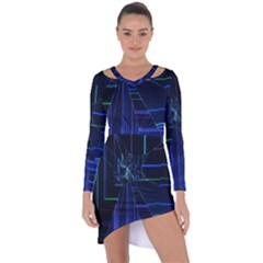 Asymmetric Cut-Out Shift Dress 