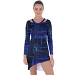 Screen Glitch Broken  Crack  Fracture  Glass Pattern Asymmetric Cut-Out Shift Dress