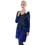 Screen Glitch Broken  Crack  Fracture  Glass Pattern Hooded Pocket Cardigan