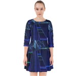 Screen Glitch Broken  Crack  Fracture  Glass Pattern Smock Dress