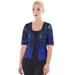 Screen Glitch Broken  Crack  Fracture  Glass Pattern Cropped Button Cardigan