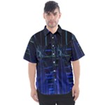 Screen Glitch Broken  Crack  Fracture  Glass Pattern Men s Short Sleeve Shirt