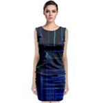 Screen Glitch Broken  Crack  Fracture  Glass Pattern Sleeveless Velvet Midi Dress