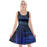 Screen Glitch Broken  Crack  Fracture  Glass Pattern Reversible Velvet Sleeveless Dress