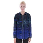 Screen Glitch Broken  Crack  Fracture  Glass Pattern Womens Long Sleeve Shirt