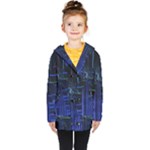 Screen Glitch Broken  Crack  Fracture  Glass Pattern Kids  Double Breasted Button Coat